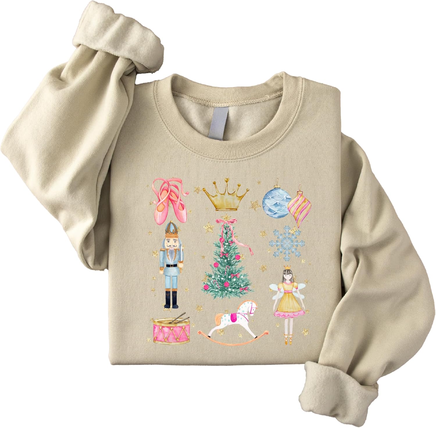 Nutcracker Christmas Sweatshirt, Cozy Ballet Holiday Sweater, Fairy and Festive Ornaments Sweatshirt, Warm Christmas Graphic Sweatshirt, Christmas Sweater, Christmas Sweatshirt - Image 5