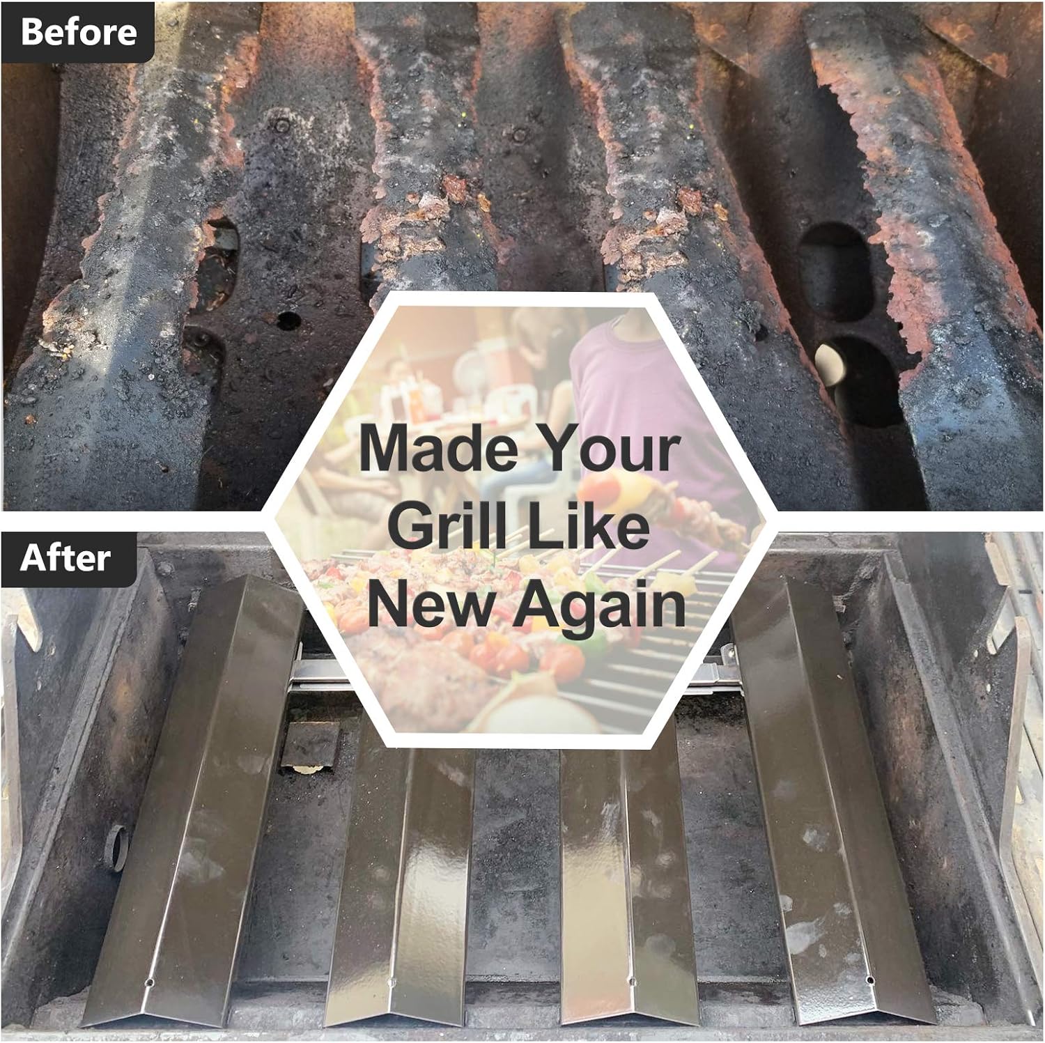 Metal Club Compatible with Grill Heat Plates Brinkmann Brinkman 810-3660-S 810-2512-S 810-2511-S Grills, 5-Pack Porcelain Steel Grill Heat Shields Heat Tents Replacement : Garden & Outdoor