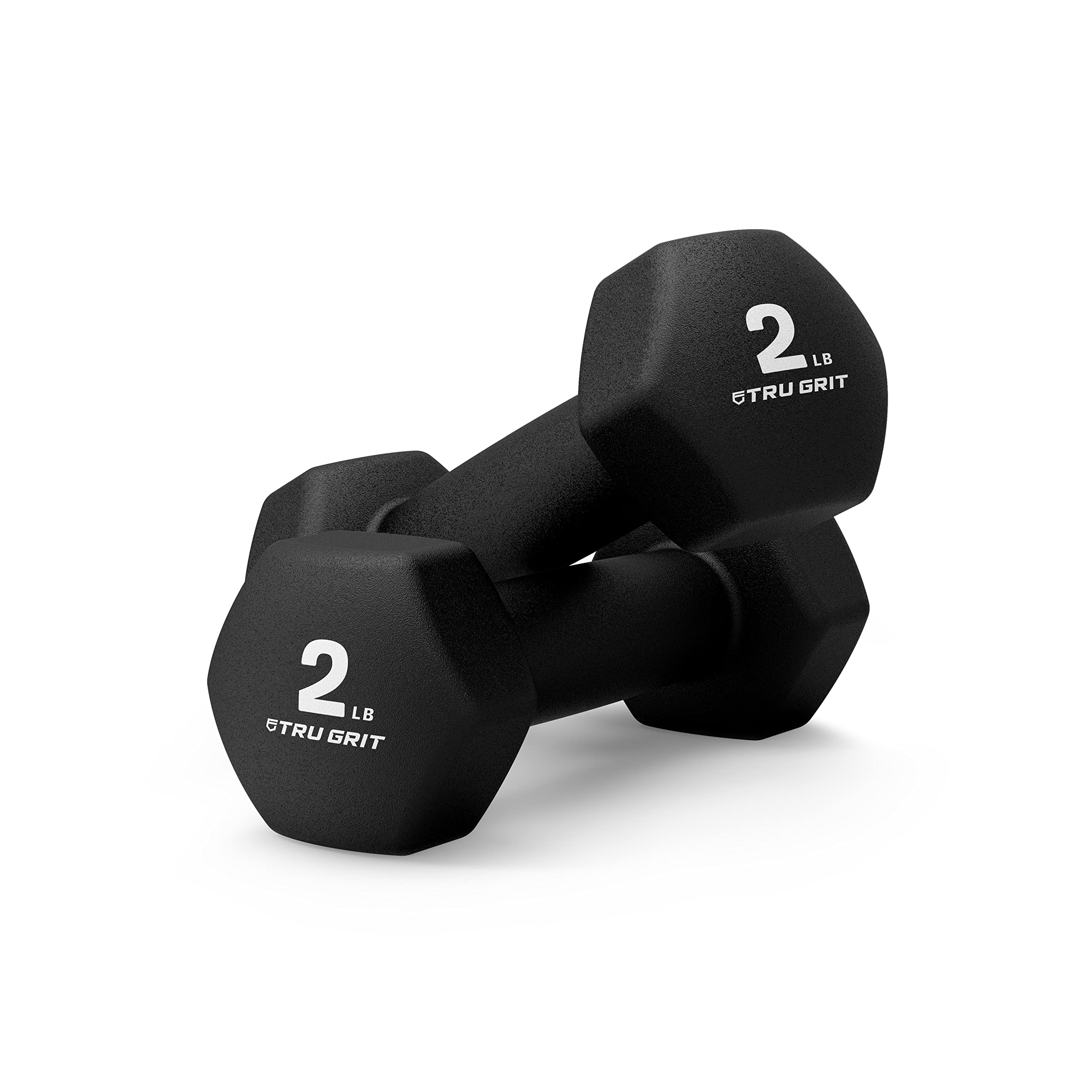 TG TRU GRIT Neoprene Coated Hex Shaped Dumbbell Pair Hand Weight for Home Gym Exercise Size 2 Pound (2LB Pair)