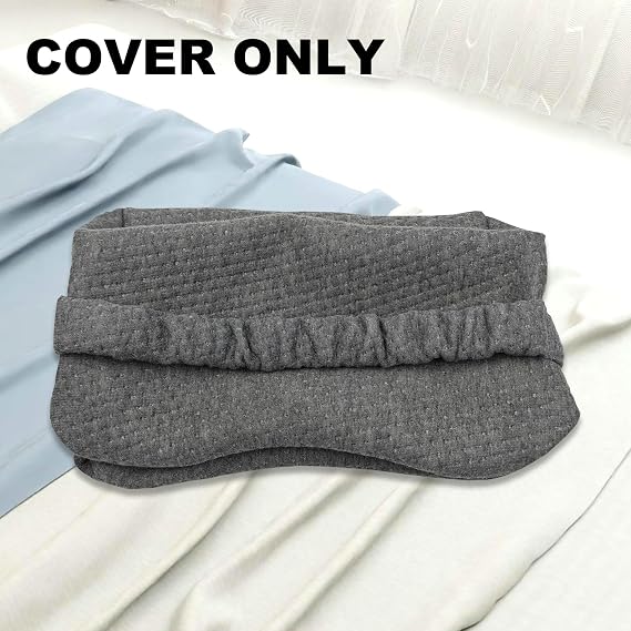 Pillowcase with Fixed Elastic Strap for Knee Pillow (Grey)