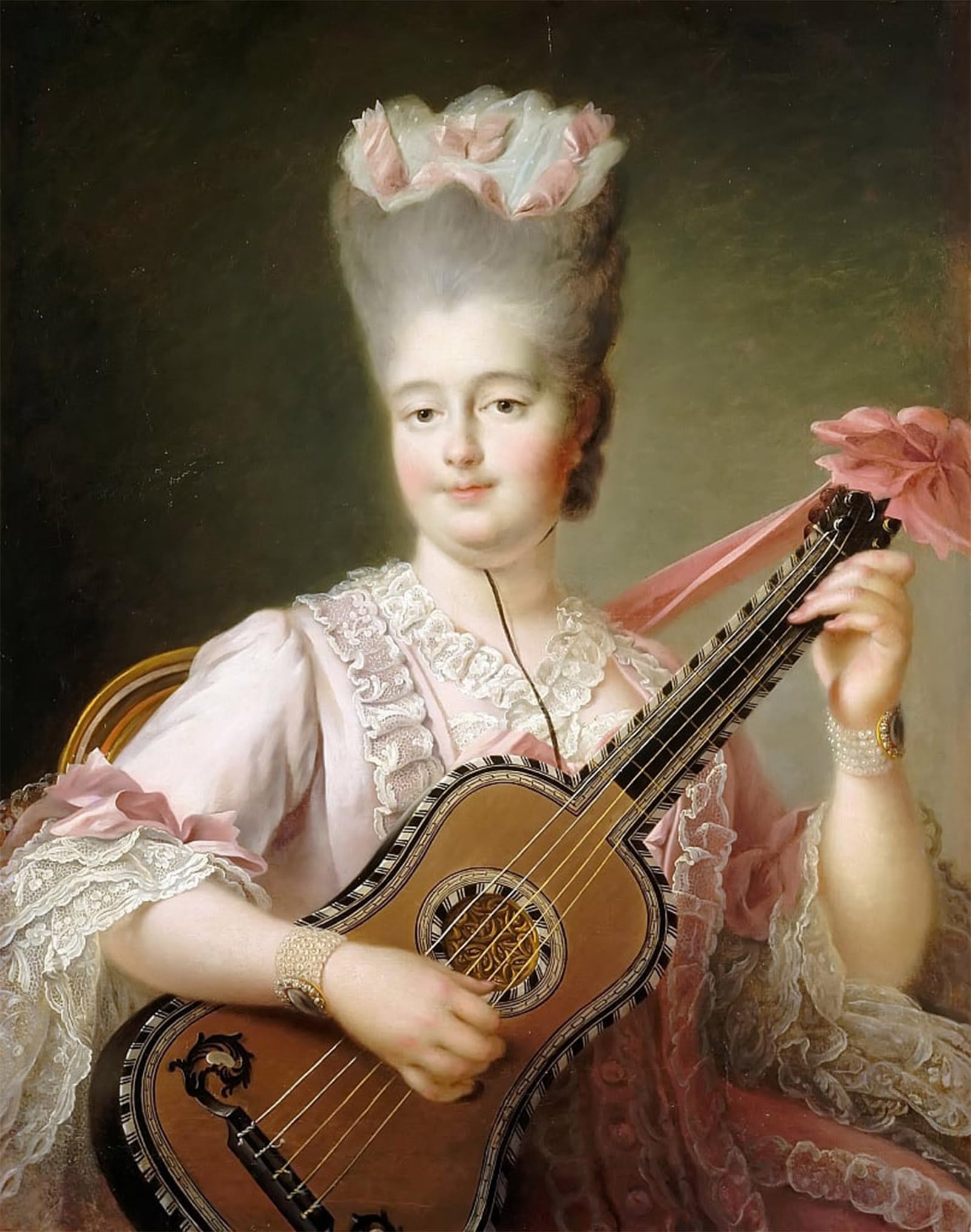 SERENDIPITP Abstract Painting Mural Print Picture Wall Decor Painting Marie Clotilde of France Queen of Sardinia by Francois Hubert Drouais Vintage Wall Artwork for Home Decor 60x90cm