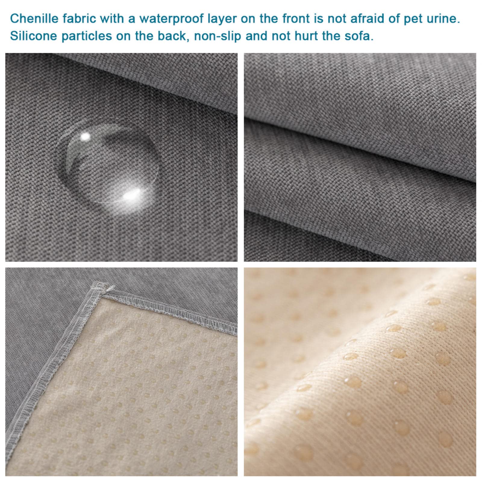 Couverture chenille pour canapé et fauteuil en gris, bleu sarcelle, marron, jaune, 200 x 130 cm, housse imperméable moderne, tapis antidérapant – Motif assorti Couverture chenille pour canapé et fauteuil en gris, bleu sarcelle, marron, jaune, 200 x 130 cm, housse imperméable moderne, tapis antidérapant – Motif assorti