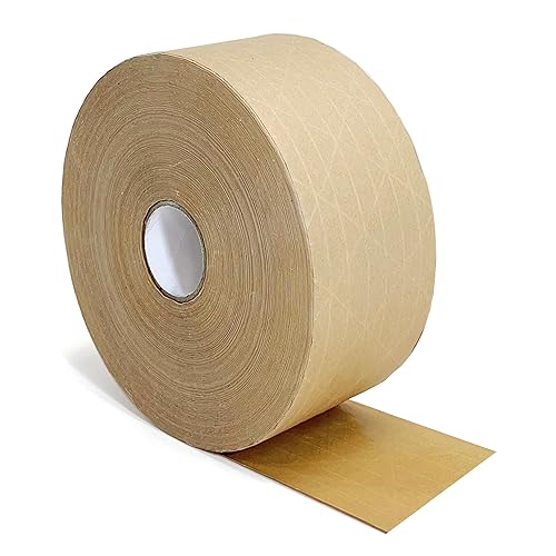 8NET - Cinta de sellado reforzada Kraft activada por agua, 5.5 mil, 63 libras de resistencia a la rotura, adhesivo fuerte y poder de sujeción, disponible en Yaxa Peru