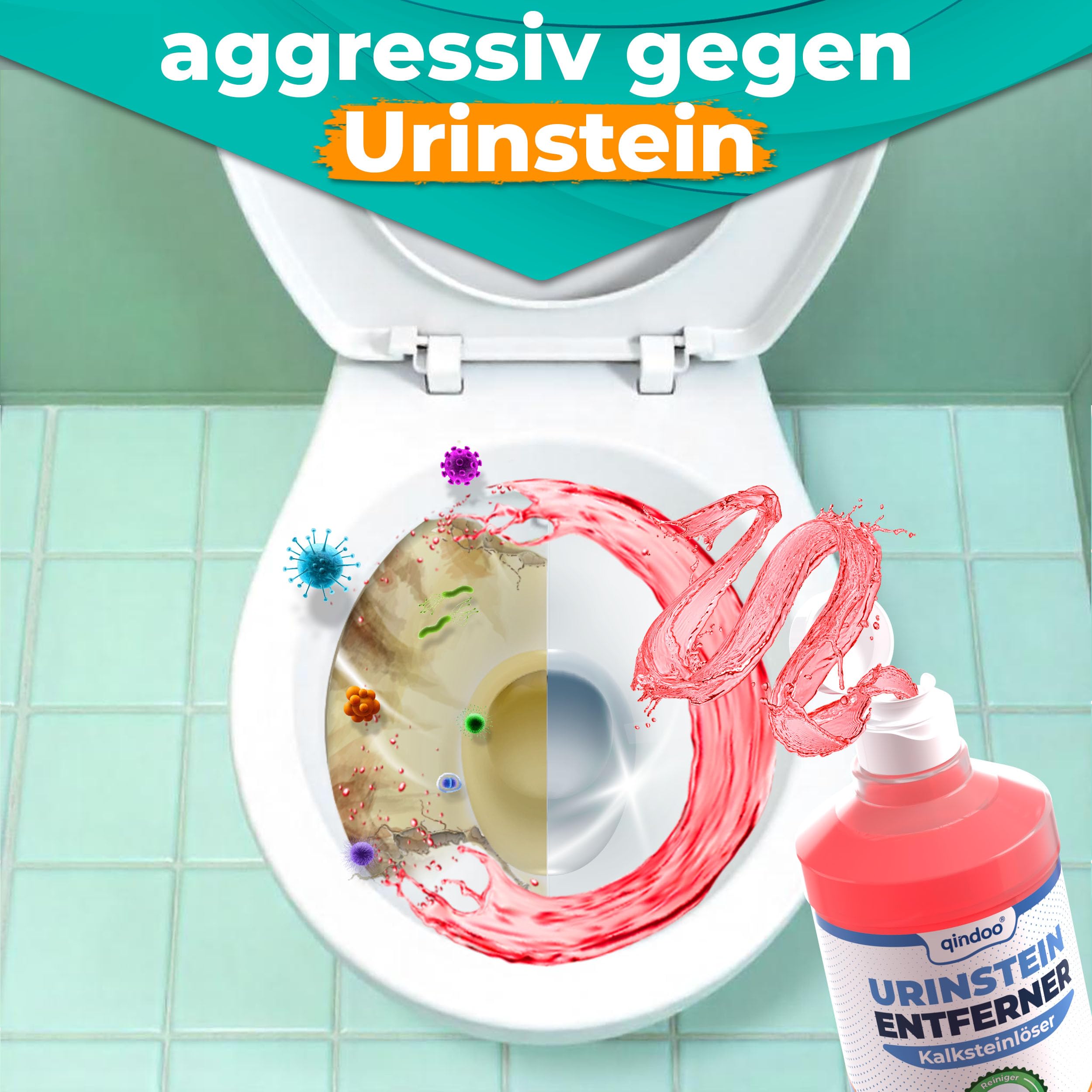 Urinsteinentferner Extra Stark, Profi Kalkentferner, Urinstein-Löser kraftvoller Krustenknacker für WC, Urinal und Bad (5 Liter + Hahn)
