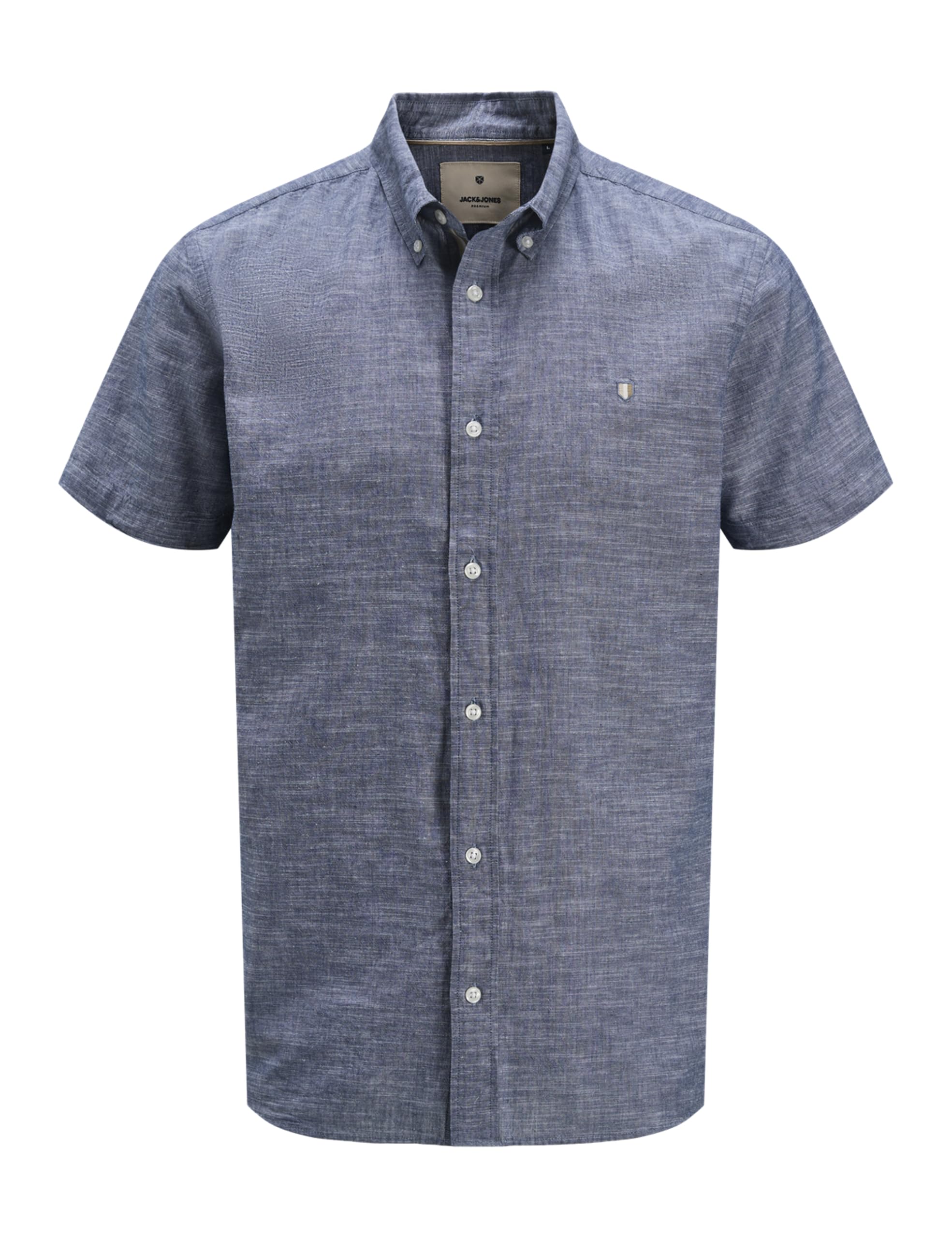 JACK & JONES Men's Jprblusummer Shield S/S Shirt, Faded Denim, L