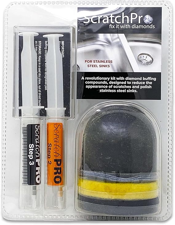 Scratch Pro Kit for Polishing and Repairing Stainless Steel Sinks, with