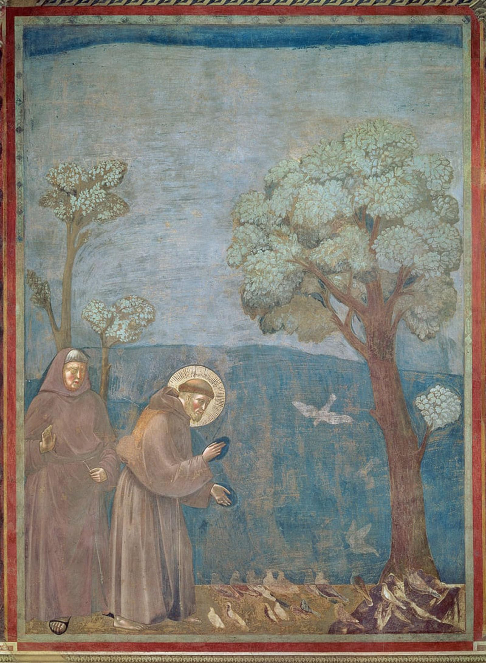 Tableau Giotto Di Bondone Saint prêchantoiseaux impression sur toile 60x90cm - 5