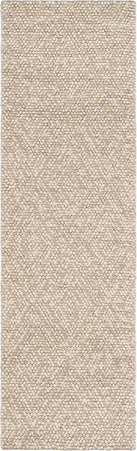 SAFAVIEH Natura Collection Runner Rug - 2'3" x 8', Beige, Handmade Wool, Ideal for High Traffic Areas in Living Room, Bedroom (NAT623B)