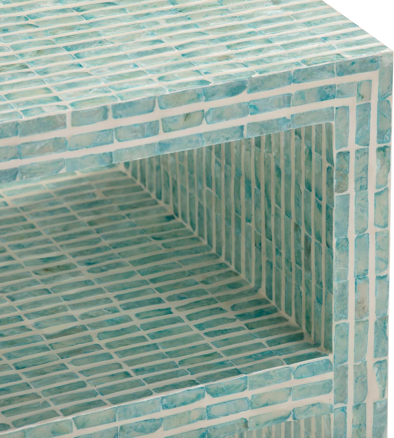 Tov Furniture Derry Blue Capiz Shell Nightstand