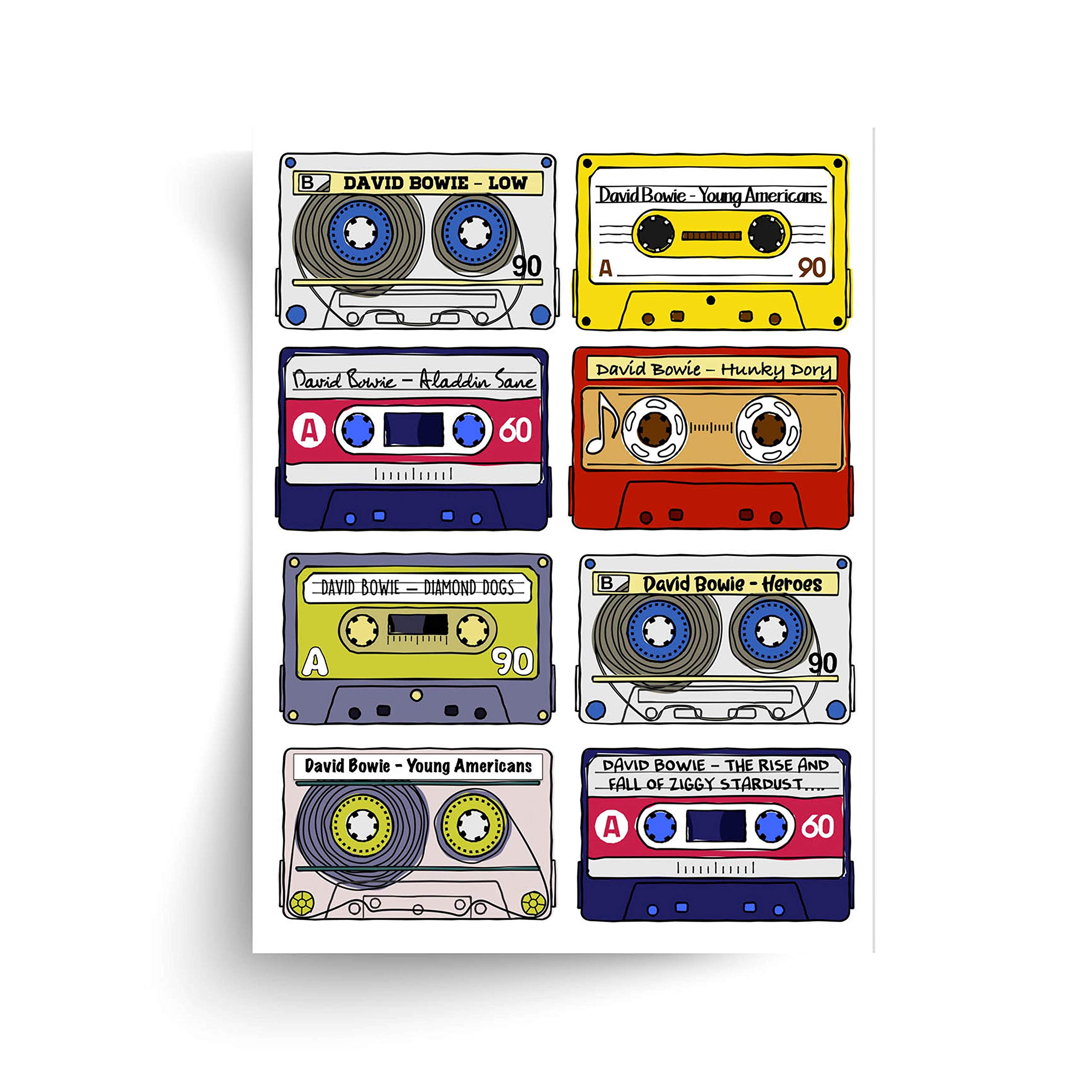 GenericDavid Bowie Albums - Unframed Print - Ideal Gift for Bowie Fans