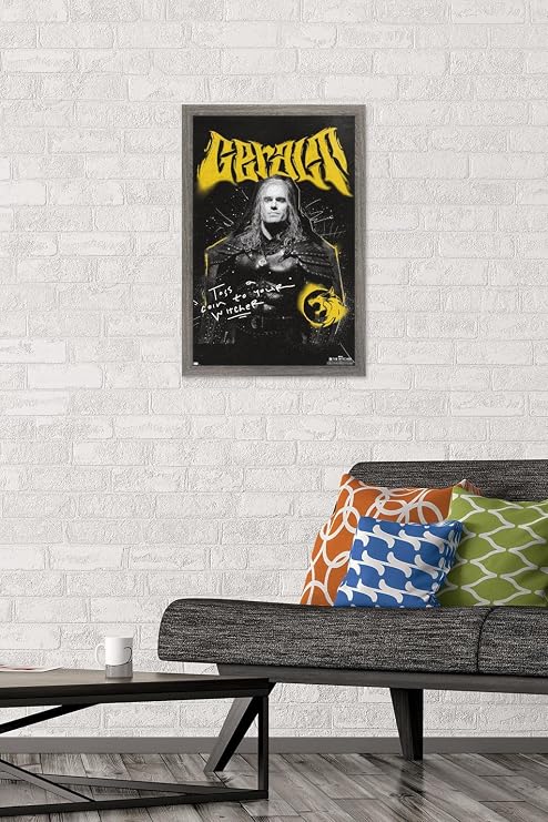 Trends International Netflix The Witcher: Season 3 - Geralt Wall Poster, 22.4L x 14.7W, Barnwood Framed Version