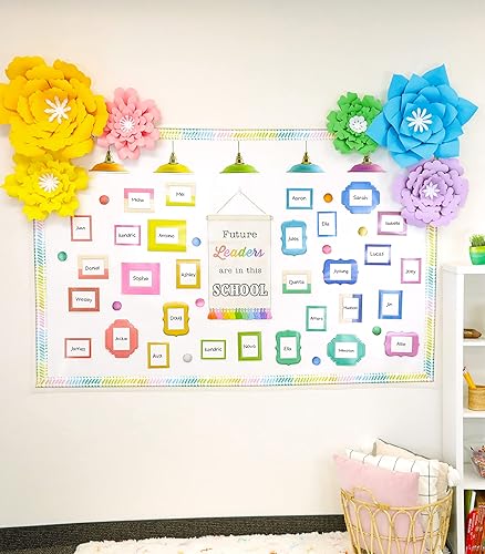 Miniatura 6 de Carson Dellosa - Juego de 81 tablones de anuncios de inspiración creativa, cartel con cita inspiradora, marcos coloridos, pompones, luces y más