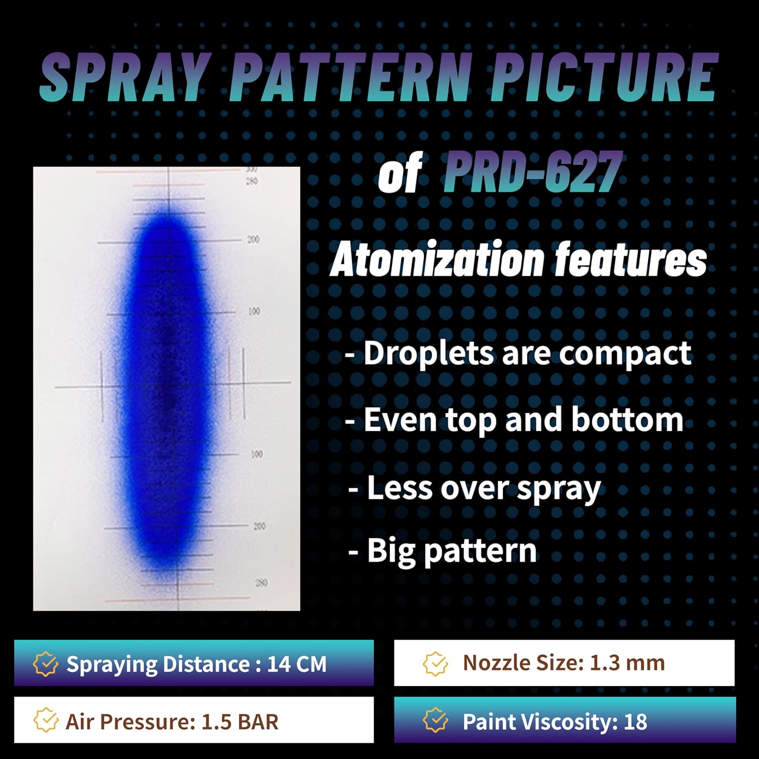 Paint Spray Gun PRD-627 VS Type with Split Nozzle 1.3mm Automotive Refinishing Spray Gun