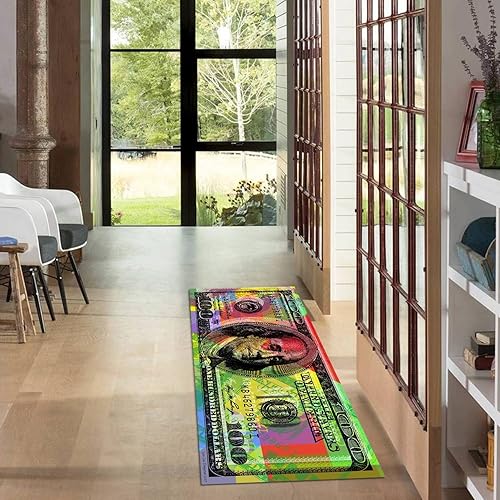Miniatura 34 de GUBIYU Money Rug - Alfombra negra de 100 dólares con respaldo antideslizante, 23.6 x 35.4 pulgadas