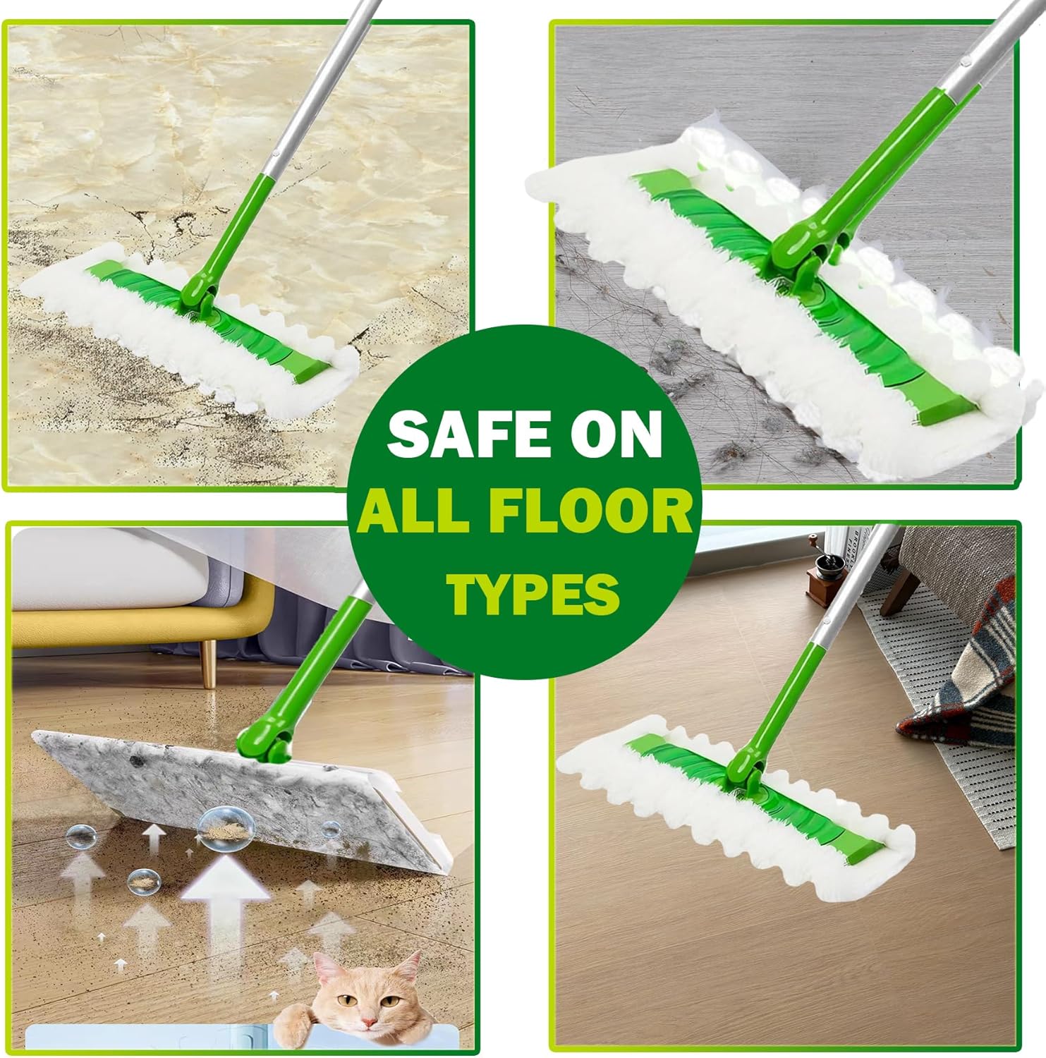 Heavy Duty Dry Sweeping Cloth Refills for Swiffer Sweeper Mop, Sweeper Pet Dry Pad Refills to Clean Dust, Pet Hair, Dirt, Floor Duster Mop Pads, 100 Count