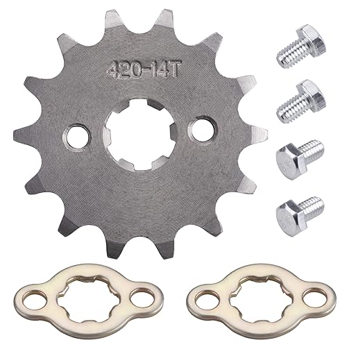 Vista 13 de Piñón delantero 420-10T para motocicleta Dirt Pit Bike Mini ATV 4 ruedas universal motocicleta