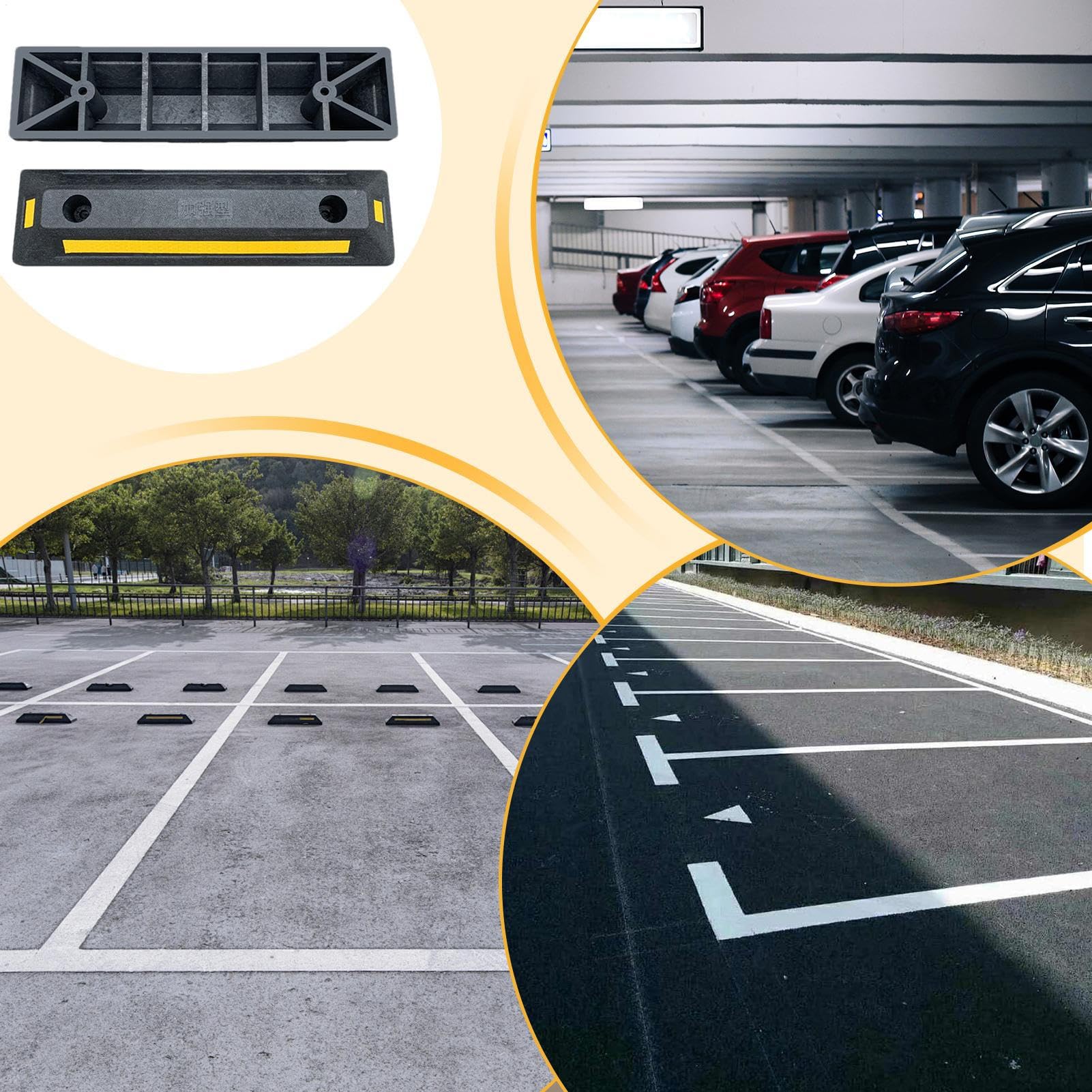 Tope de rueda para vehículos pesados, bloque de aparcamiento, bloques de | estacionamiento pesados, destino de aparcamiento, tope de rueda para coches, camiones, autobuses, remolques, caravanas y