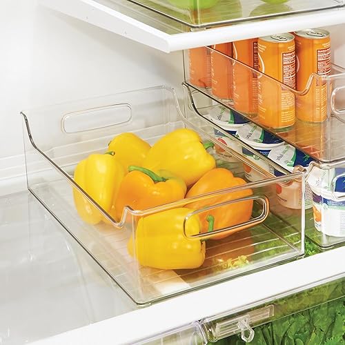 Miniatura 3 de iDesign - Contenedor de almacenamiento apilable con asas para despensa o refrigerador, transparente, fabricado en EE. UU
