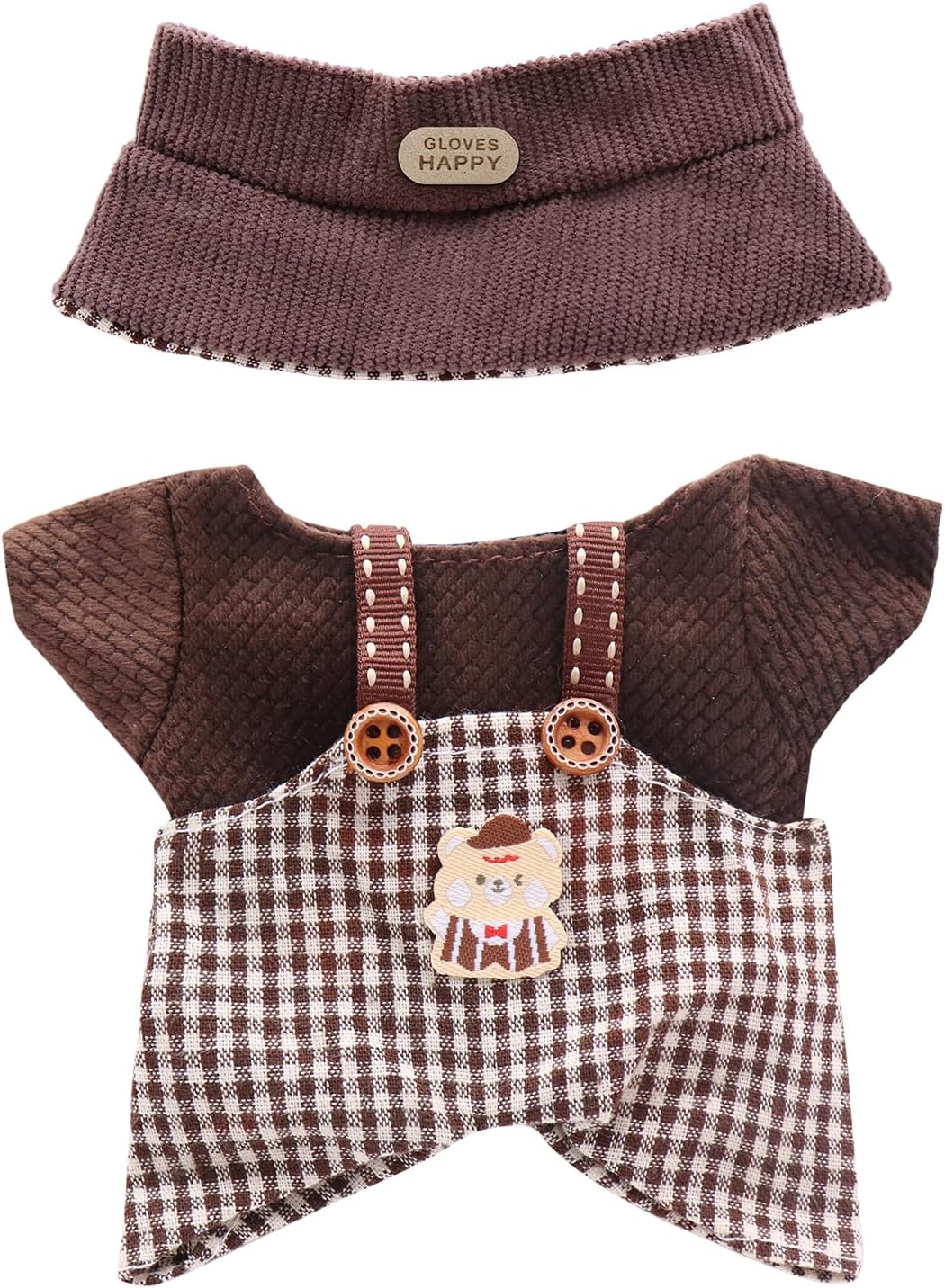 Clothes for Labubu, Doll Outfit Accessories Designed for 15 & 17cm Labubu (Retro Plaid)