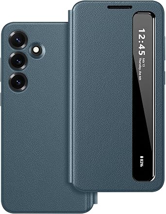 for Samsung S25 FE 5G S-View Cover with Smart View Touch Control, Clear View Case for Samsung Galaxy S25 FE, Flip Smart Window, Shockproof, Protective Phone Case Galaxy S25 FE