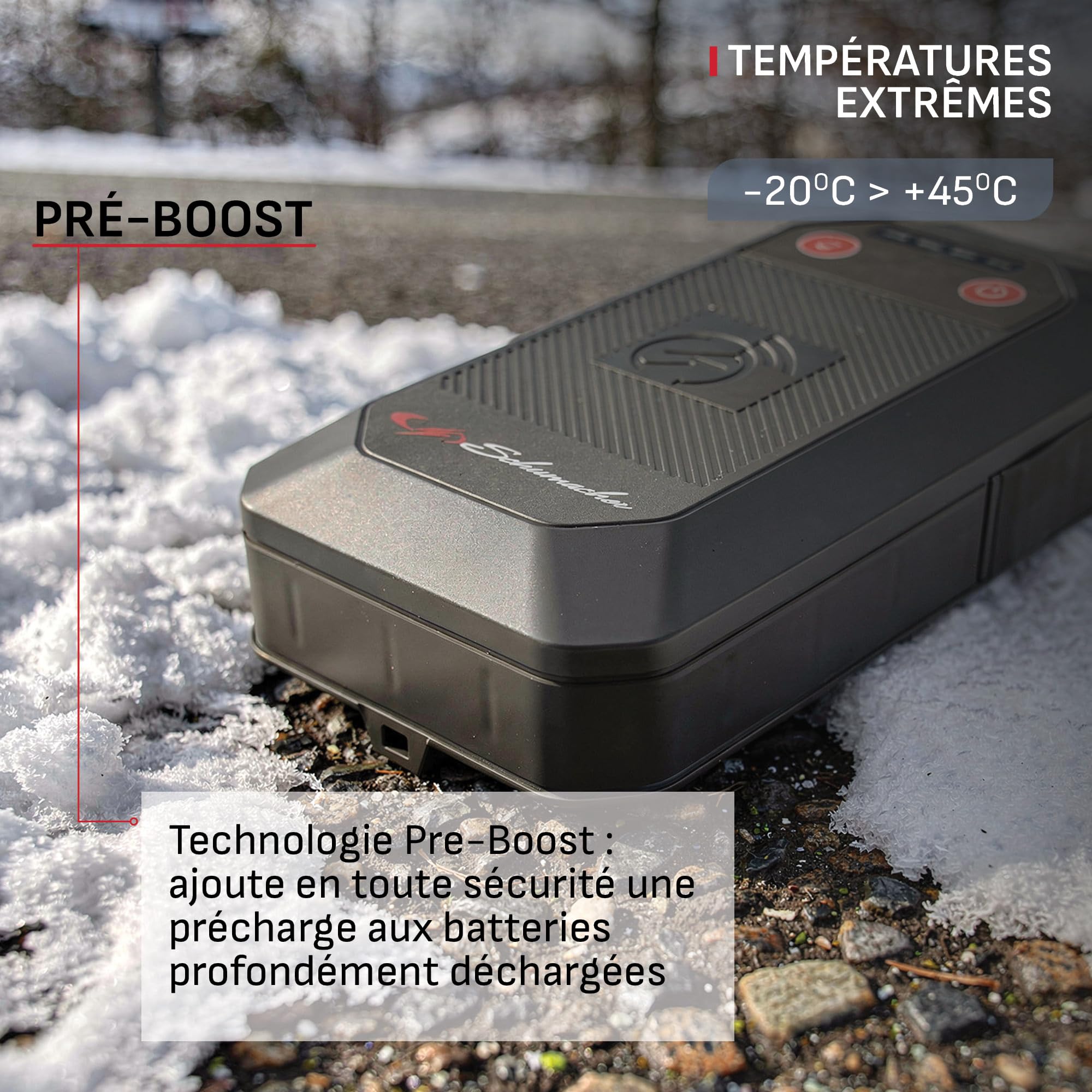 Schumacher Electric SBX504 Booster Démarreur Batterie 1000A 12V Lithium | Moteurs Essence 6L Diesel 3L, Powerbank 6400mAh, Recharge Sans Fil 10W, USB-C, Pinces Sécurisées