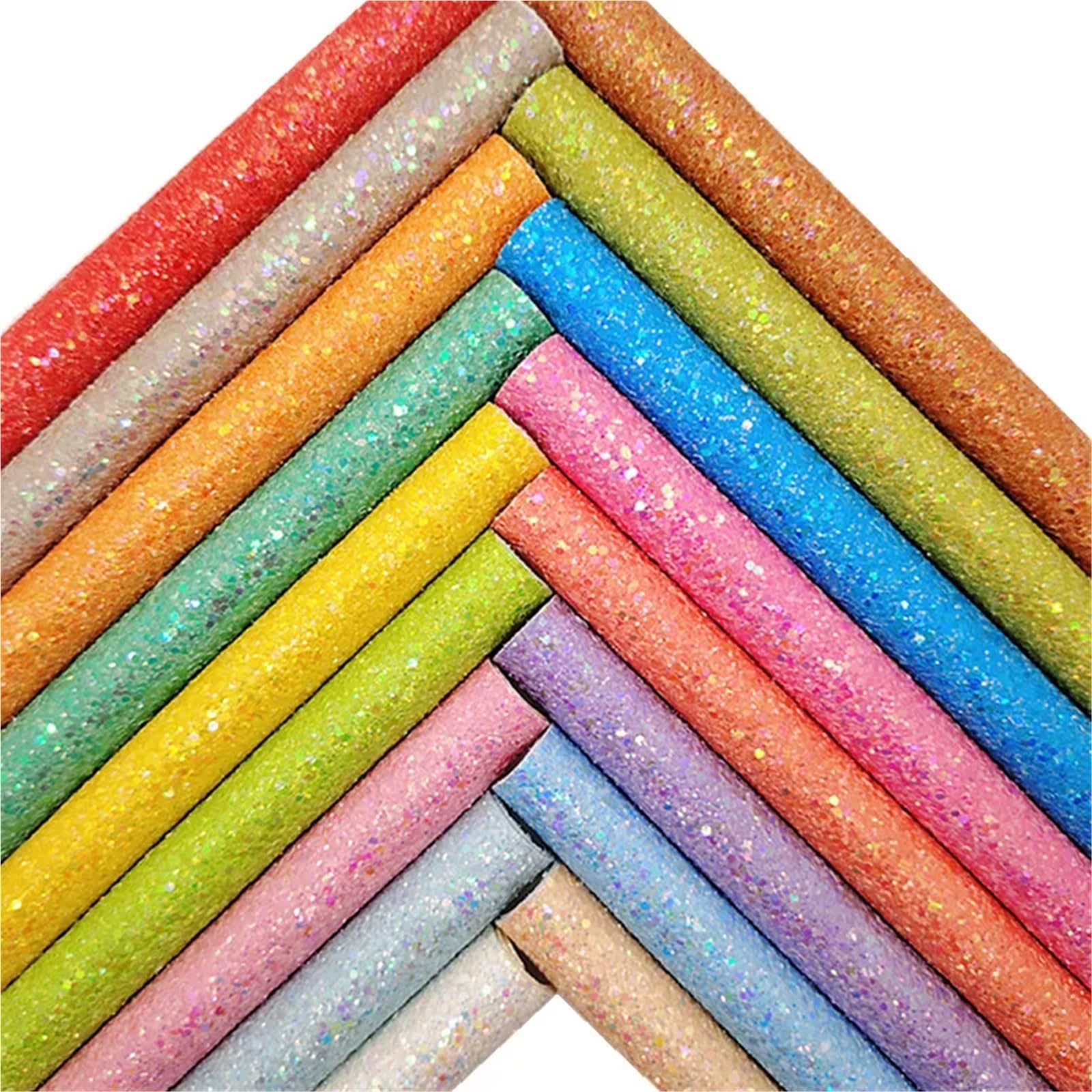 Mini rolki z tkaniny z brokatowej skóry PVC