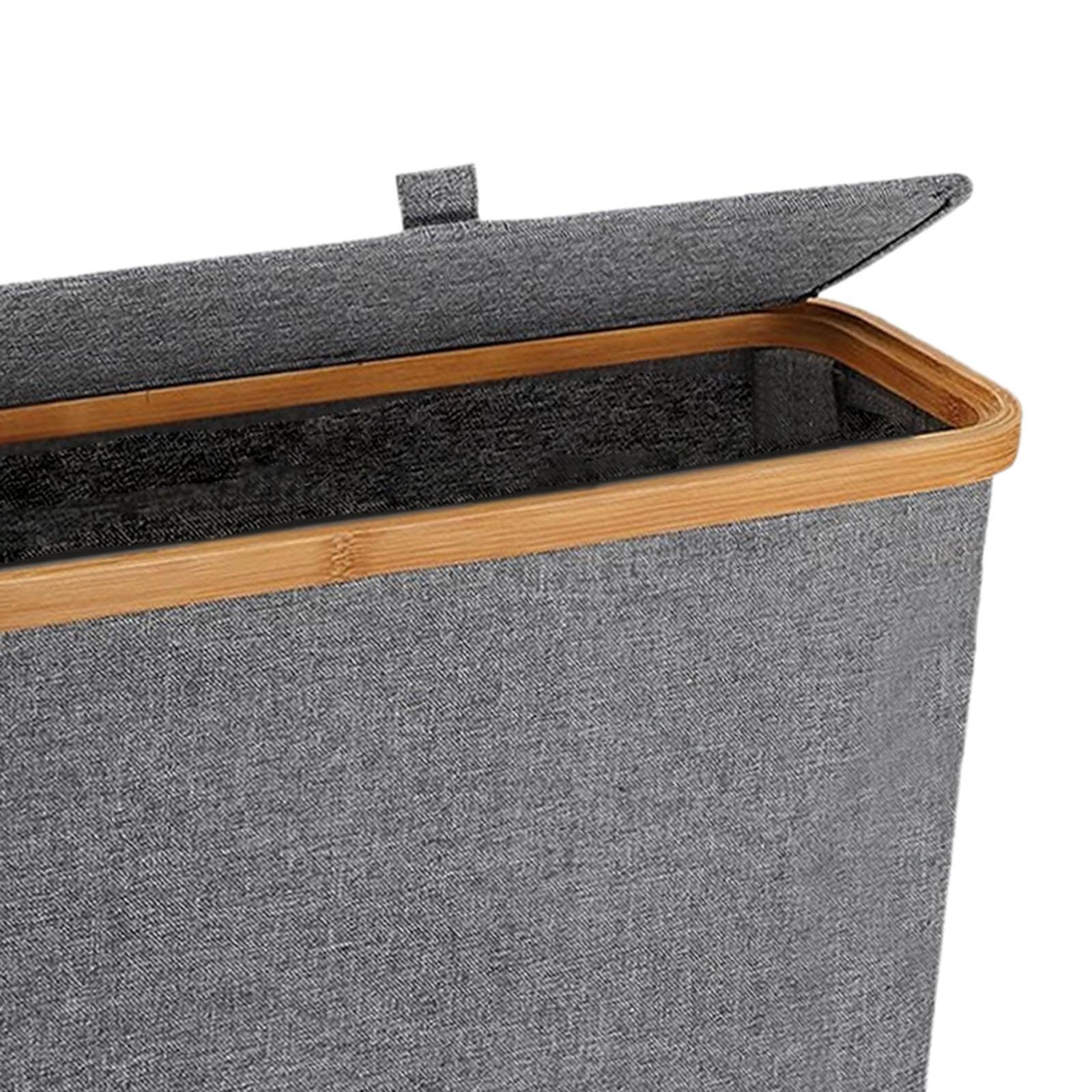 MagiDeal Rangement de papier toilette en bambou Support de papier toilette Accessoires multifonctionnels avec couvercle en bambou Grand pour placard de, Gris