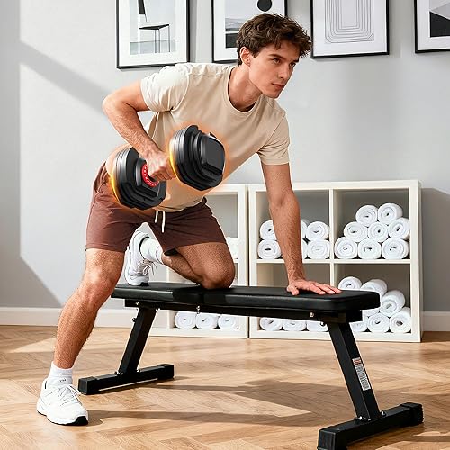 Miniatura 3 de Juego de mancuernas ajustables, juego de mancuernas de ajuste rápido con mango antideslizante y bandeja para equipo de entrenamiento de fuerza en el