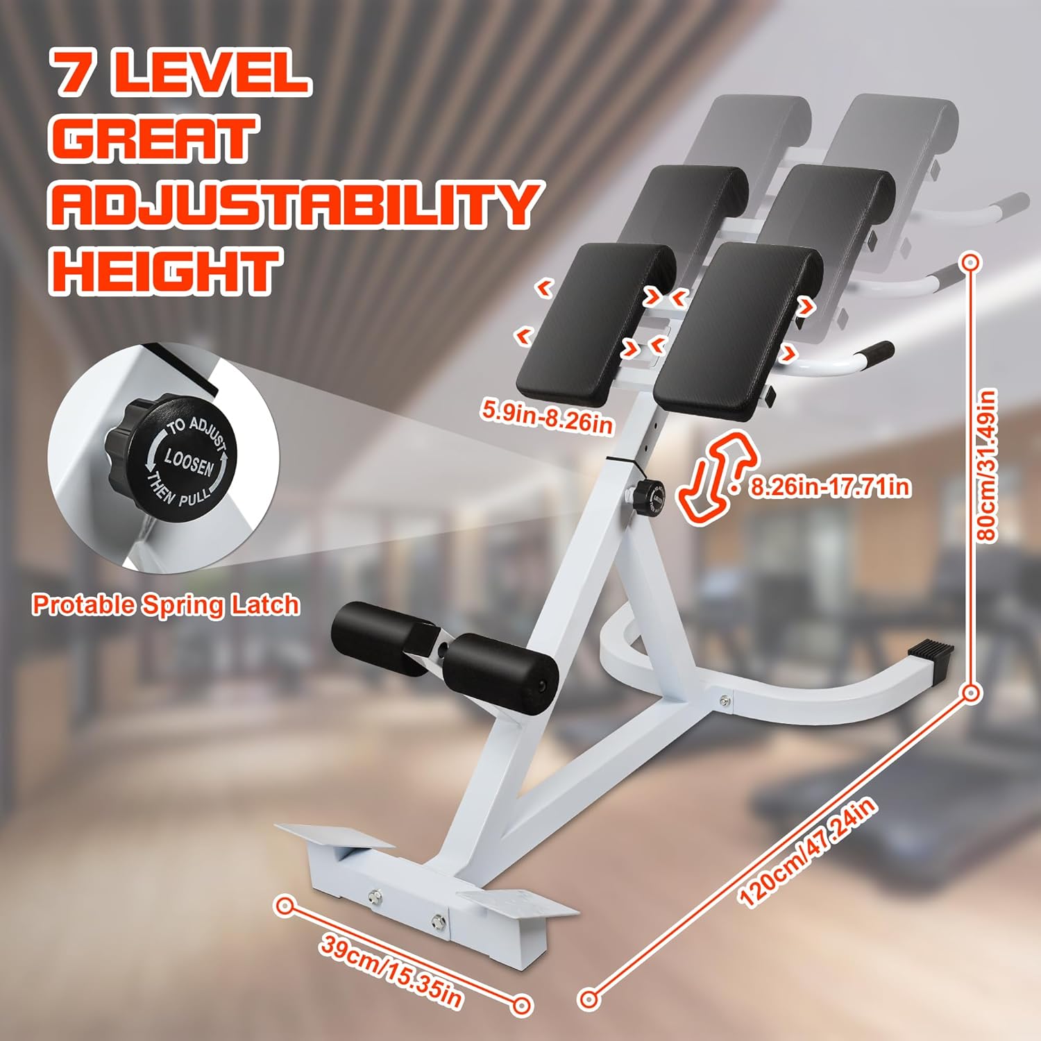 Roman Chair Hyperextension Bench - Adjustable Back Extension Machine for Home Gym, Core & Lower Back Workout, 250lbs Weight Capacity, Heavy Duty Steel Frame