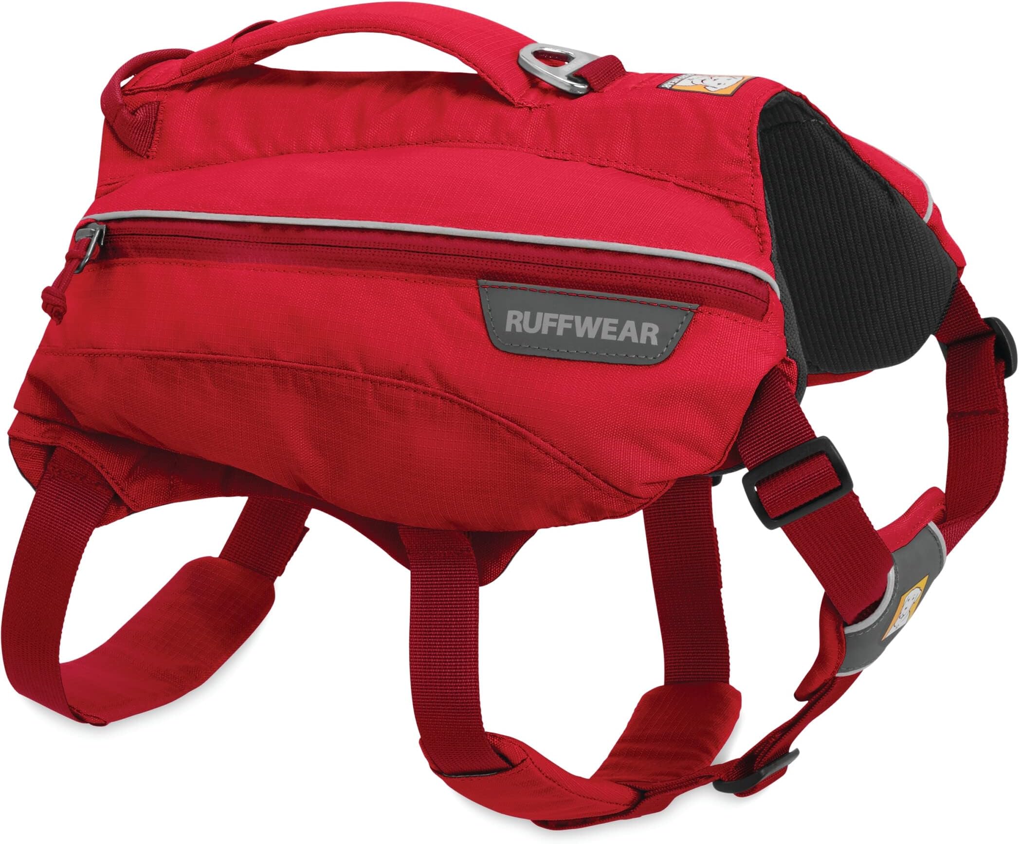 Ruffwear, Singletrak Dog Pack, Hiking Backpack with Hydration Bladders, Red Currant, Medium