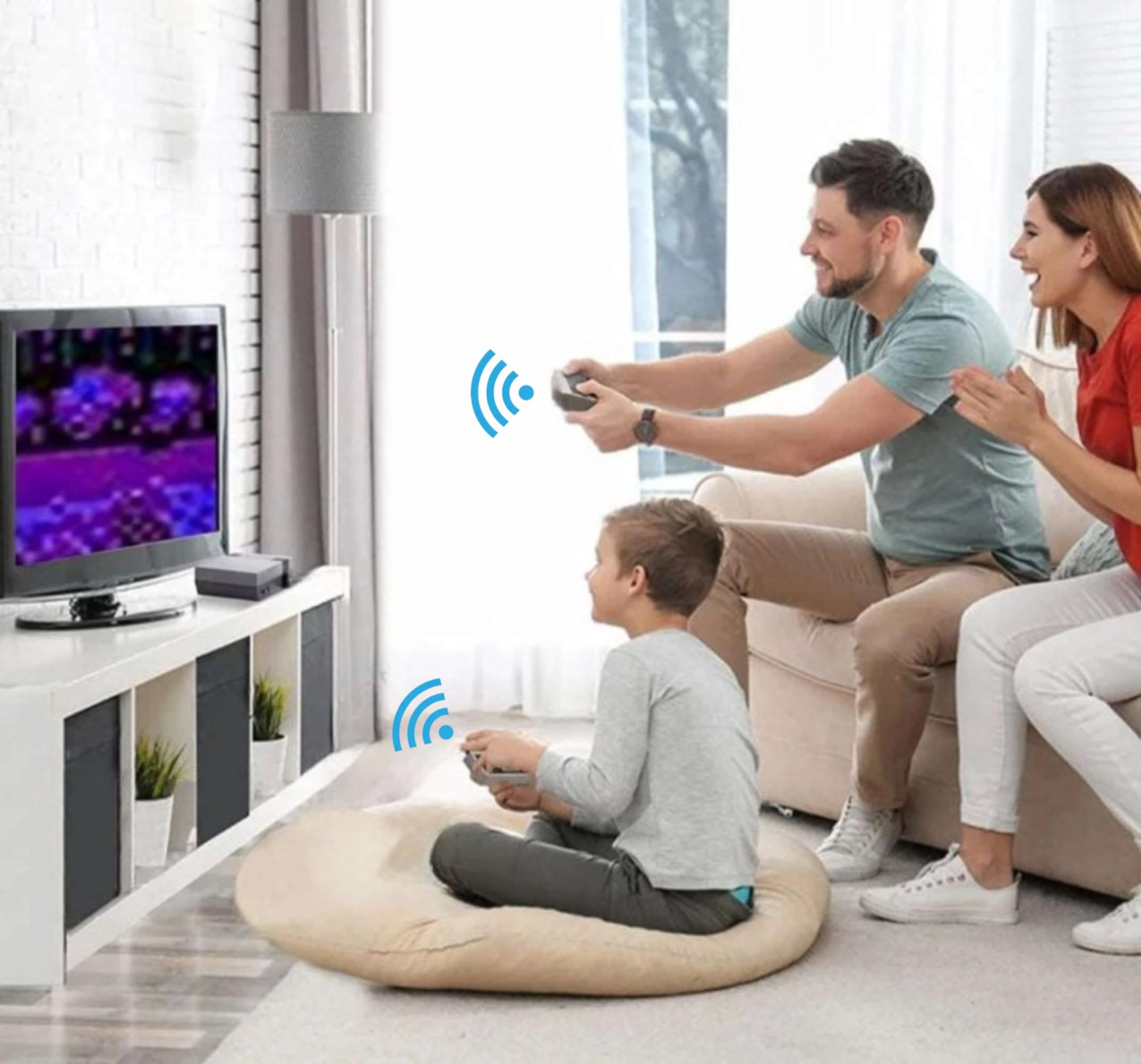 Consola de 3000 Videojuegos Retro 8 bit Sandalfon Conexion AV con 2 mandos Integrados Support 2.4g Wireless, Atractivos, Divertidos. Deportes Rompecabezas Lucha Carreras