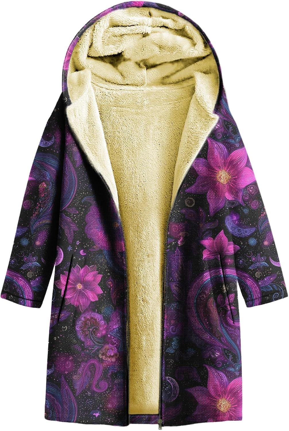 Fall Jackets For Women 2025 Western Long Sleeve Sherpa Fleece Zip Up Retro Ethnic Print Fashion Casual Warm Coats