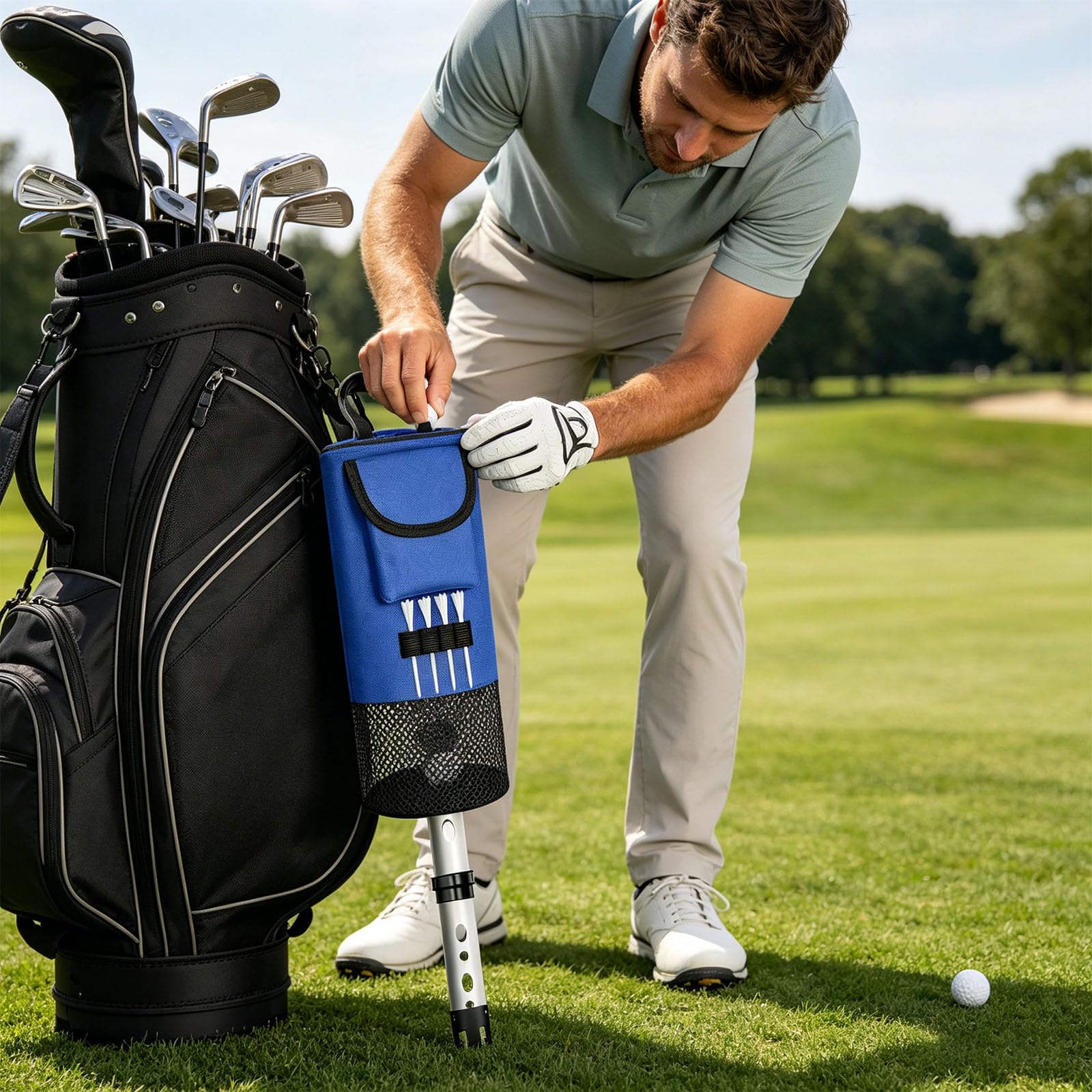 L ' Ensemble de Collecte de de Golf Robuste Comprend Un Cadre en Aluminium Robuste et Un de Rangement spacieux, idéal pour Les Accessoires de voiturette de Golf des golfeurs