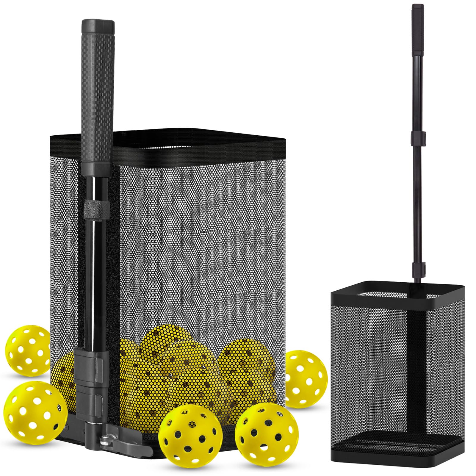 Photo 1 of Pickleball Retriever for 40+ Balls, Pickleball Picker Upper, Pickleball Hopper Tube with Telescopic Stainless Steel Handle