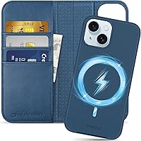 Vista 14 de SHIELDON Funda para iPhone 15 6.1" 2023, Funda Tipo Cartera de Cuero Genuino con [Soporte] [Tarjetero con Bloqueo RFID] [Magnética] Cubierta