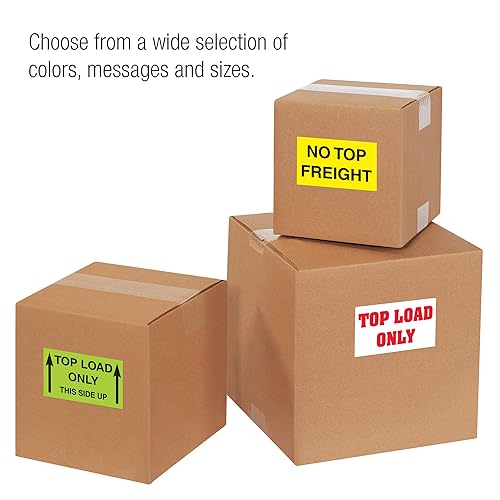 Miniatura 3 de Tape Logic Aviditi Tape Logic - Calcomanía de advertencia amarilla fluorescente "No Top Freight", de 3 x 5 pulgadas, para envío, manipulación y
