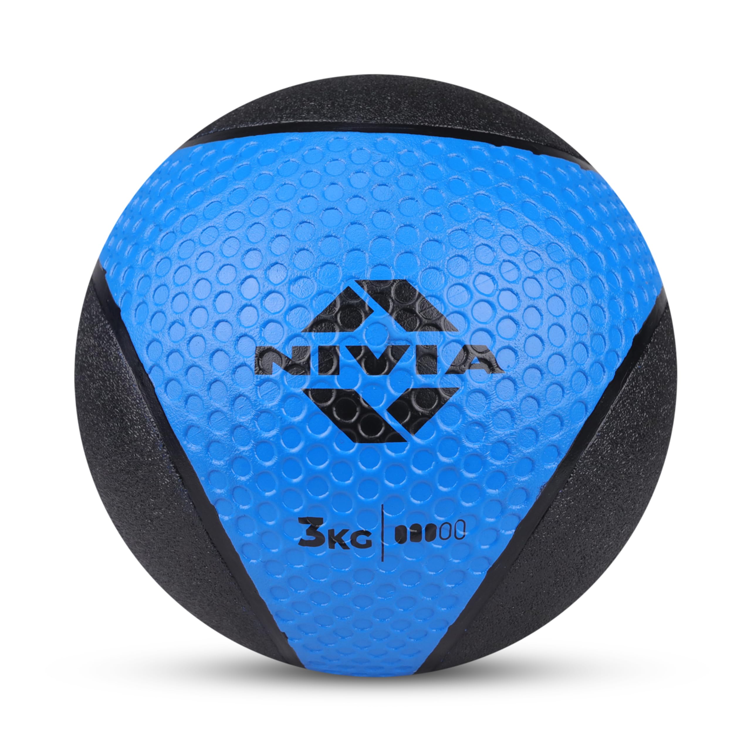 Nivia Pro Medicine Ball for Strength Training, Core Workouts, Endurance Training, Non-Slip Surface, Weight Ball for Crossfit (Dark Blue, 3 KG)