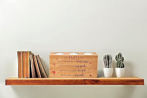 Miniatura 4 de Regalo conmemorativo de cardenales - Ideas de regalo de duelo para la pérdida de madre o padre - Portavelas de té 3 votivas (PAPÁ)