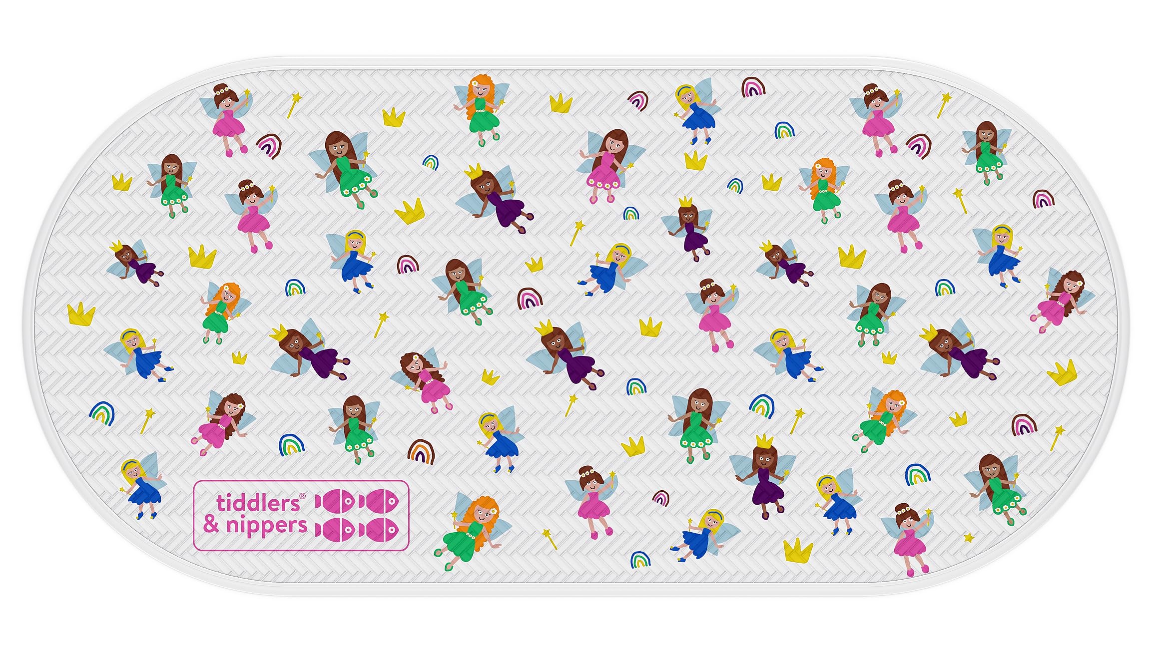 tiddlers & nippers Kids Anti Slip Bath Mat | Large 70cm x 40cm | Easy Clean, Anti-Mould & Mildew | Non Slip Surface & Suction Cups | Shower Mats for Baby, Children & Toddlers (Fabulous Fairies)