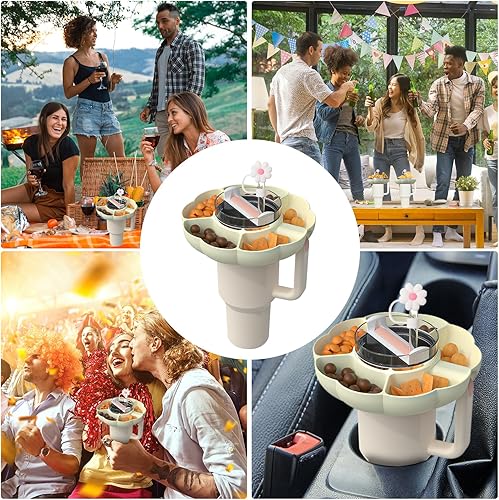 Miniatura 7 de Cuenco de aperitivos para vaso Stanley de 40 onzas con asa, bandeja de aperitivos para Stanley Cup de 40 onzas, anillo reutilizable para aperitivos,
