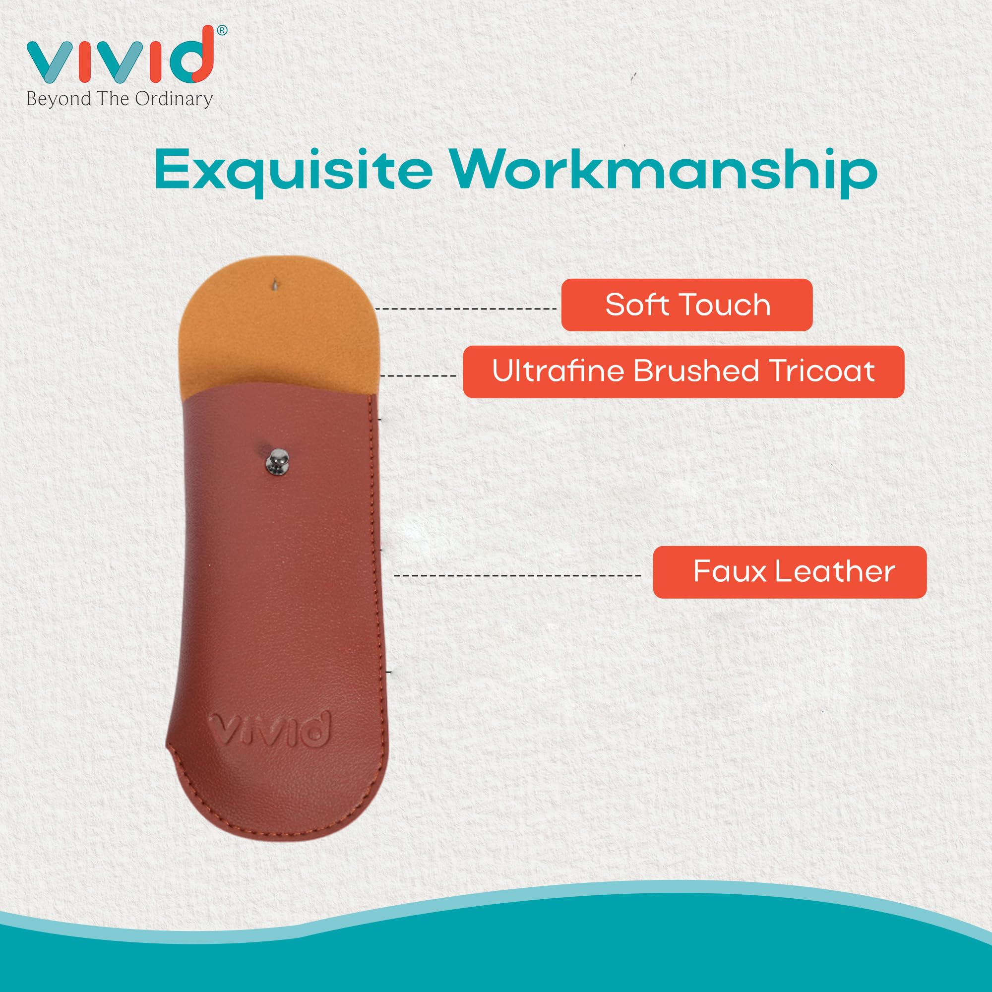 VIVID Vision Unisex Adult Lightweight Eyewear Specs Case Cover | Protect Eye Glasses | Chashma Dibbi | Spectacle Box | Pouch | Closure - Valpro-tape | Artificial Leather | D-20 | BROWN 3
