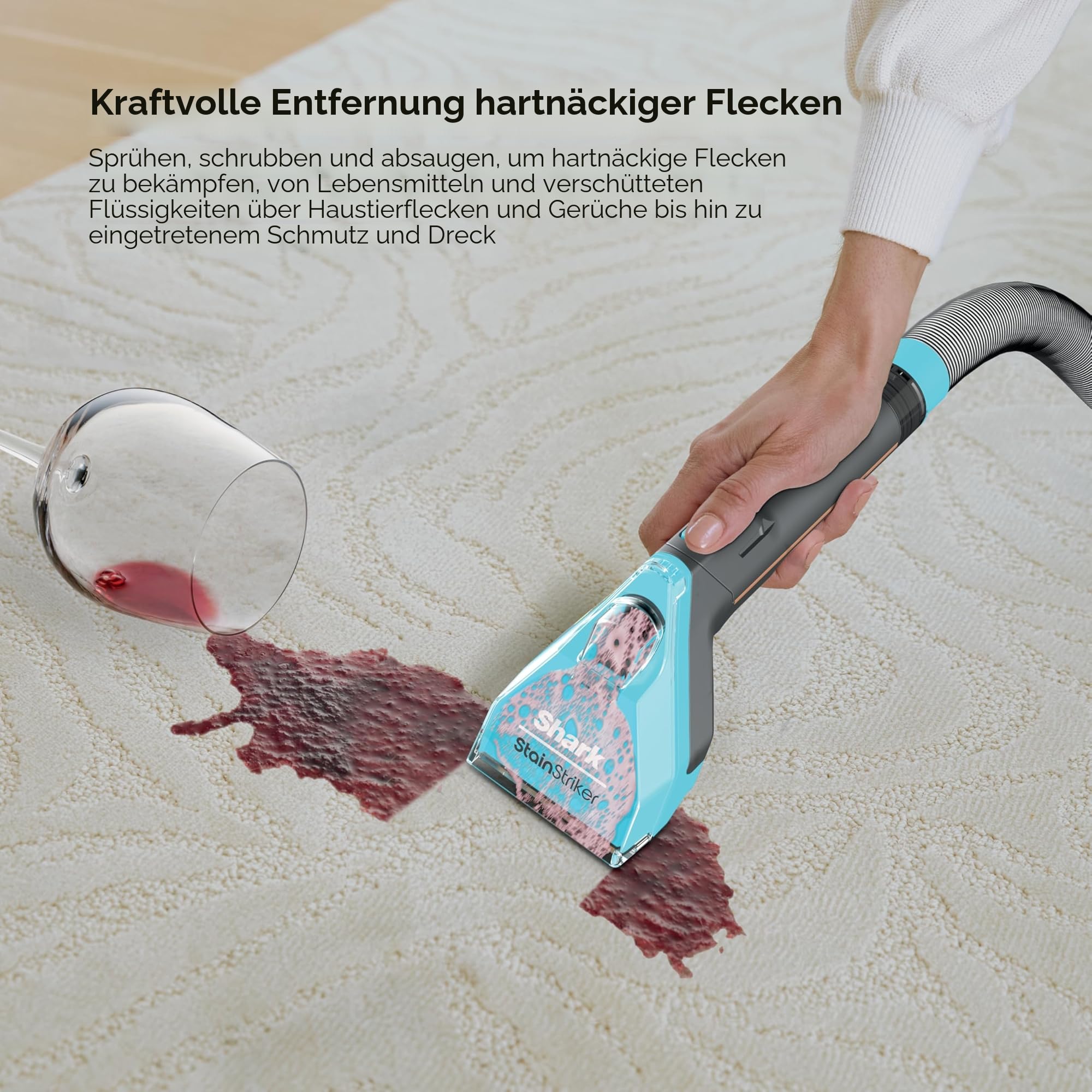 Shark, Tragbarer Teppich-, Teppich- und Polsterreiniger für Haustiere, PX251, StainStriker mit HairPro-Technologie