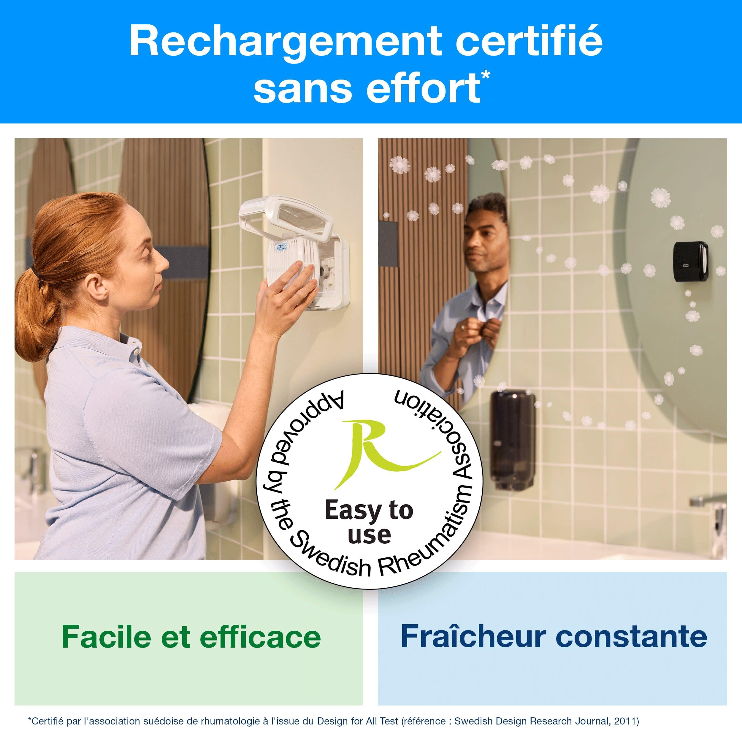 Tork Pack de démarrage pour désodorisant en continu blanc A3, gamme Elevation, distributeur et consommable Brise, 1 piece, 976000