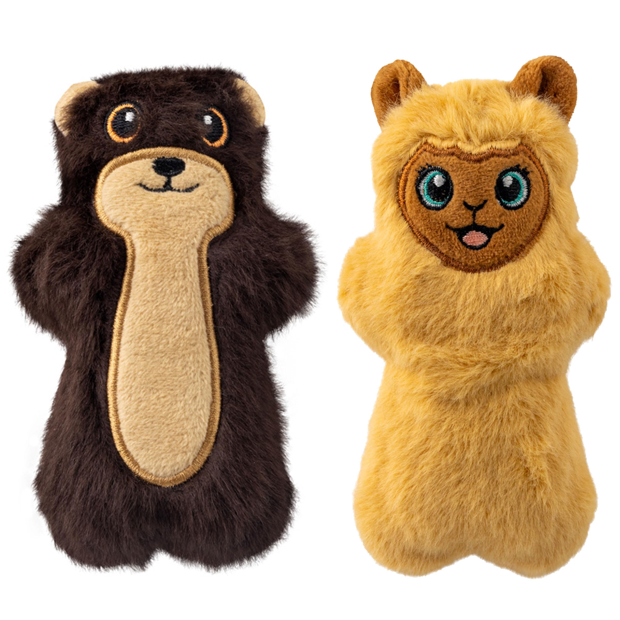 KONG Snuzzles Mini Dog Toy – Small Squeaky Plush Toy for Puppies & Small Dogs – Full-Body Squeaker for Gentle Chewing & Indoor Play (Sea Otter/Llama Combo)