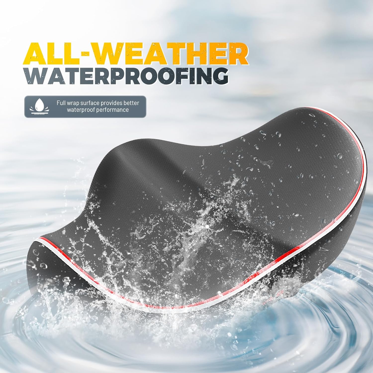 YLG Noseless Bike Seat Cushion - Oversized Comfort Saddle for Peloton, City, Electric, Stationary & Road Bikes - Waterproof, Extra Padding, Anti-Numbness for Men & Women