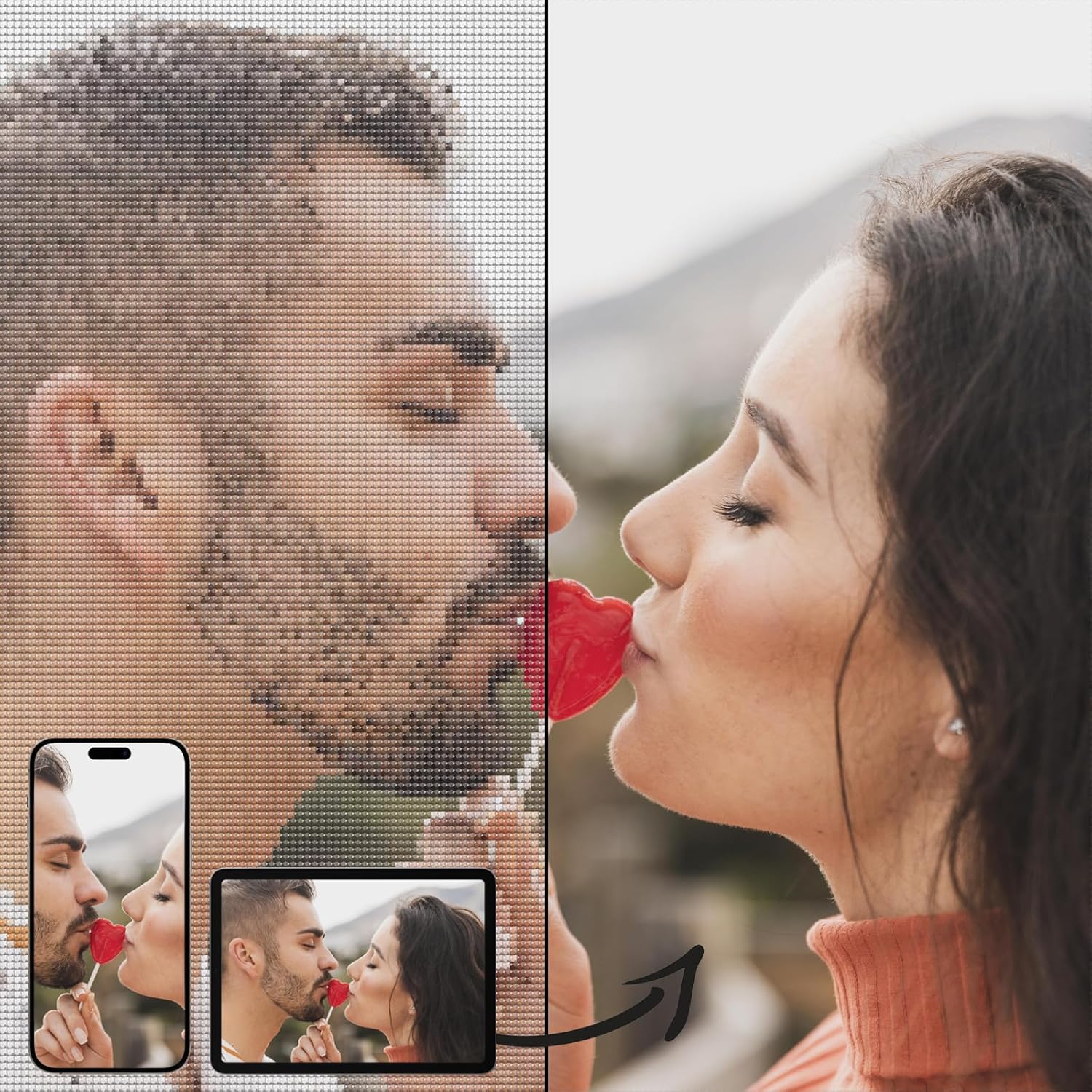 YORIAOO Custom Diamond Art Painting Kits for Adults, Personalized 5D Diamond Art from Photo Gift, Customized DiamondArt Full Drill - Painting DIY Your Own Photo for Home Decor