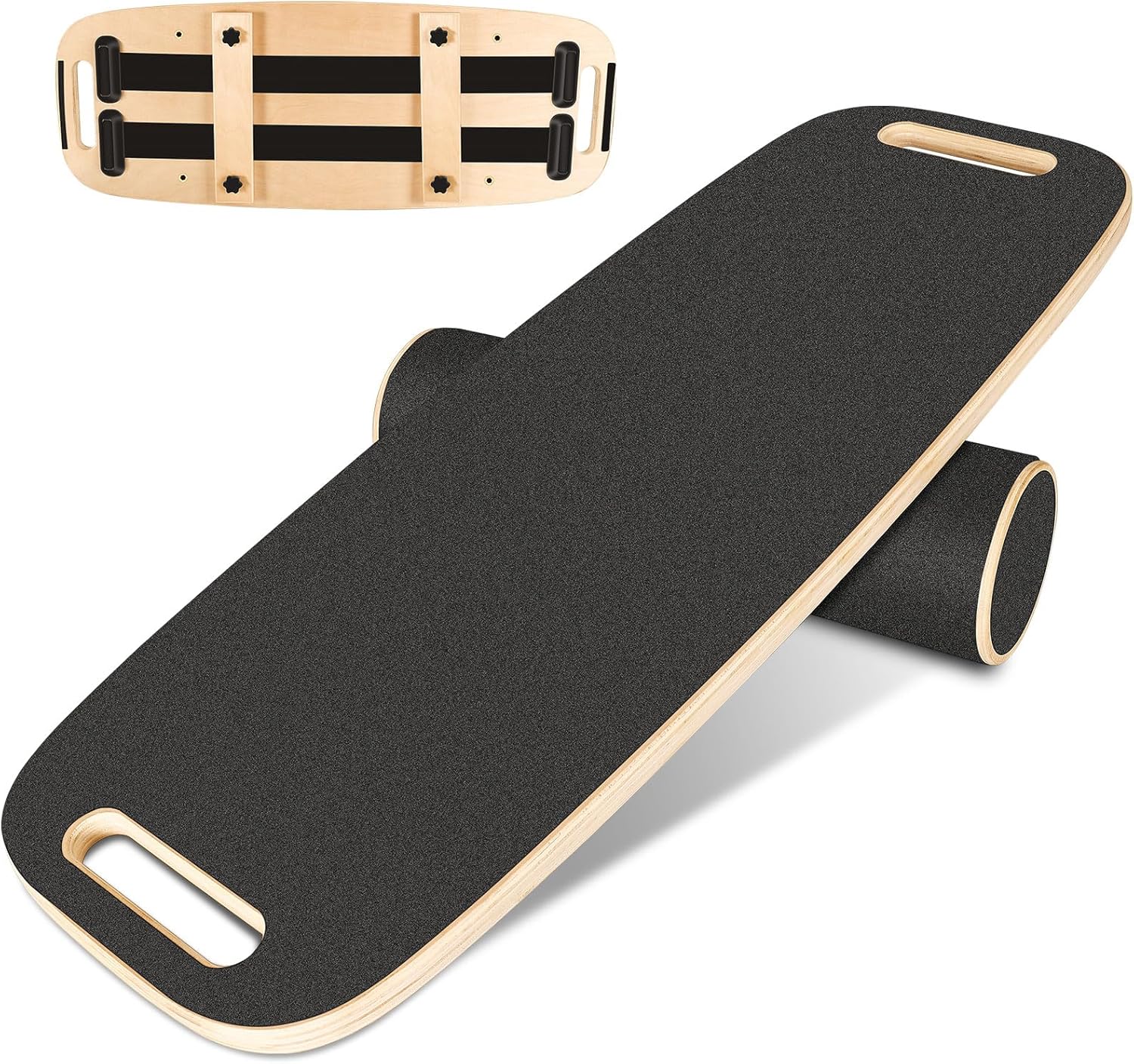 Balance Board Trainer, Balance Board Surf Trainer with Adjustable Stoppers – 3 Different Distance Options Wooden Balance Boards, Balance Trainer for surfing, Fitness Workout, Snowboard Training