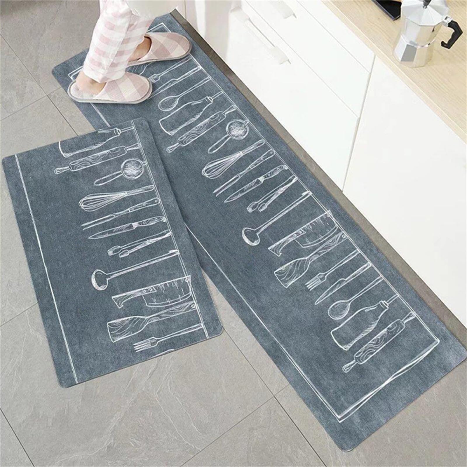 Tapis couloir 45x70cm+45x120cm tapis cuisine antidérapant