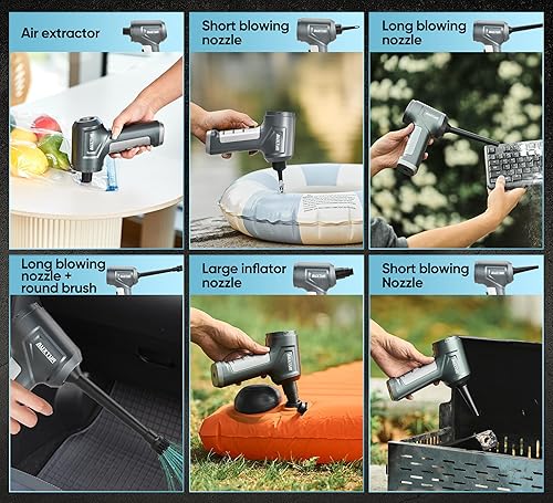 Miniatura 6 de Aspirador de coche portátil inalámbrico 15000PA motor sin escobillas  Aspiradora de mano recargable 5200mAh Mini aspiradora de coche con gran