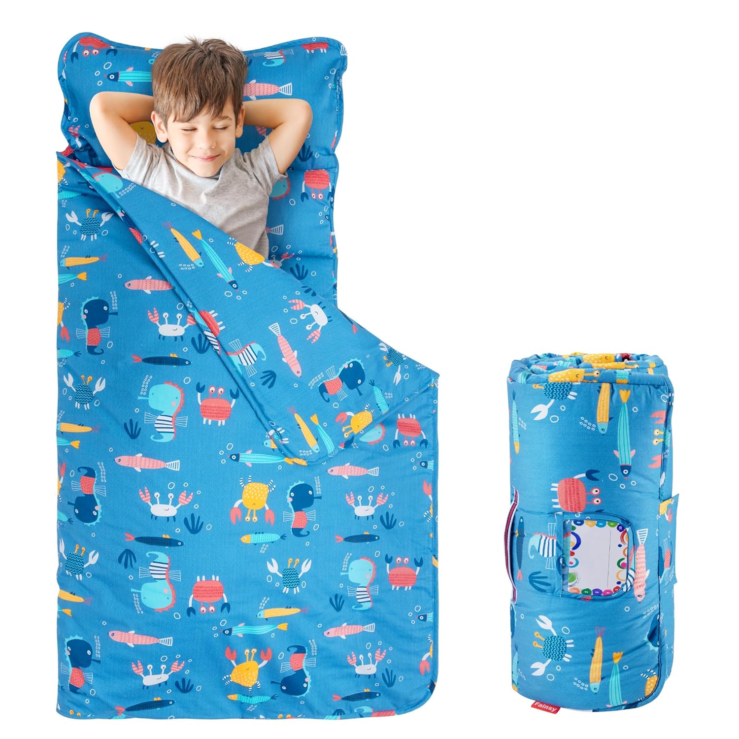 FAINSY Nap Mat for Preschool, 50x20 inch (Ages 35), 100